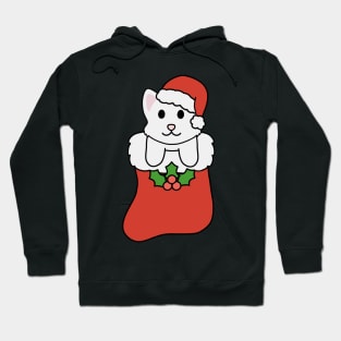 Christmas White Cat Stocking Hoodie